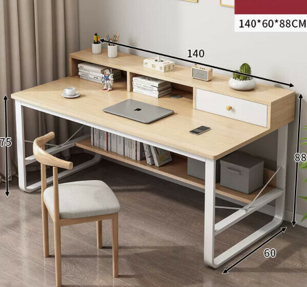 Hot recommended desktop computer desk (140cm oak color)