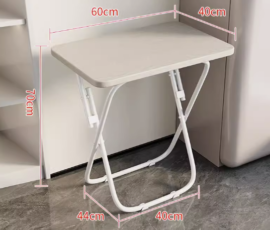 Hot recommended small home office folding table ([1.5cm thickened desktop] white frame white oak) (size: 60*40*70CM)
