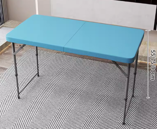 Hot push height adjustable rectangular table (blue) (size: length 1.2M*width 60CM, adjustable height 55/75/90CM)