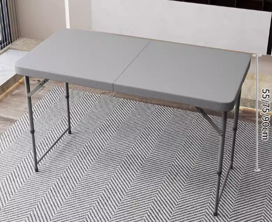 Hot push height adjustable rectangular table (grey) (size: length 1.2M*width 60CM, adjustable height 55/75/90CM)