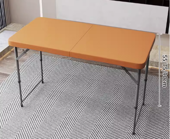 Hot push height adjustable rectangular table (orange) (size: length 1.2M*width 60CM, adjustable height 55/75/90CM)