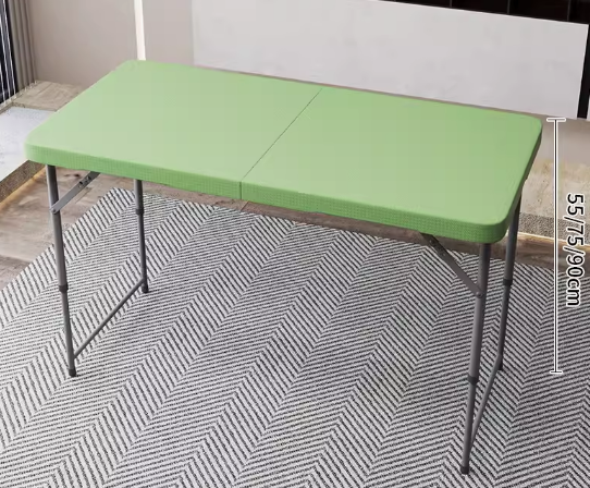 Hot push height adjustable rectangular table (light green) (size: length 1.2M*width 60CM, adjustable height 55/75/90CM)