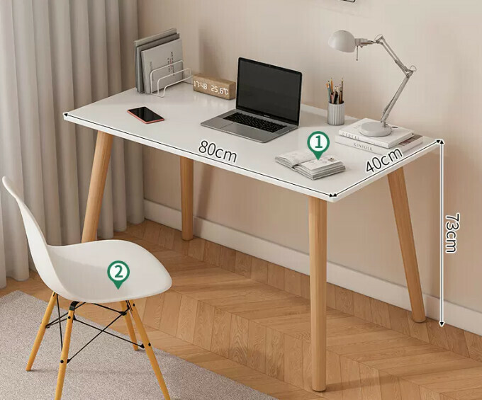 Popular computer desk desktop solid wood ([desk and chair combination] warm white + solid wood legs)