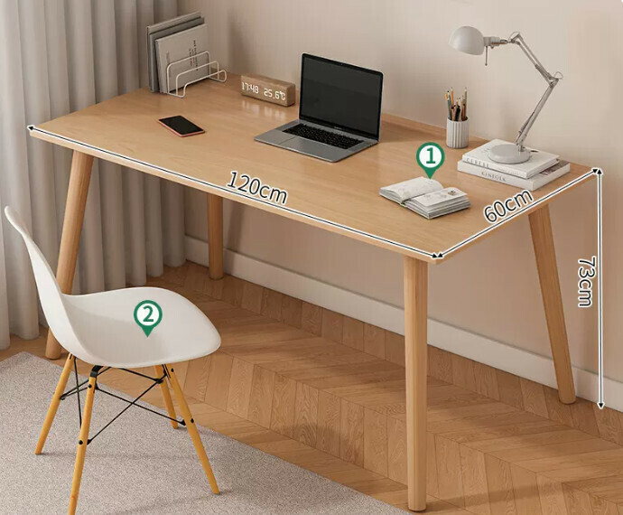 Popular computer desk solid wood ([desk and chair combination] solid wood color + solid wood legs)