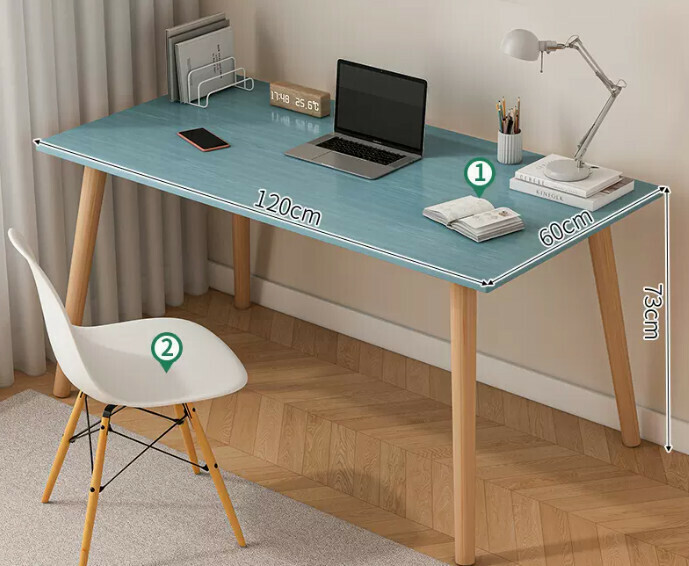 Popular computer desk desktop solid wood ([desk and chair combination] blue pine color + solid wood legs)