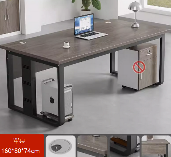 Popular simple office computer desk (160*80cm single table (black frame)) desk multi-color selection After placing the order, contact customer service to confirm the delivery color