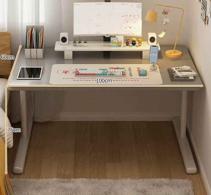New study desk L-shaped bookshelf ([single table] gray table 100*60*76cm)