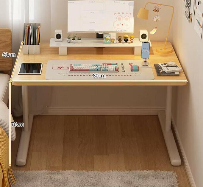 New study desk L-shaped bookshelf ([single table] light walnut color 80*60*76cm)