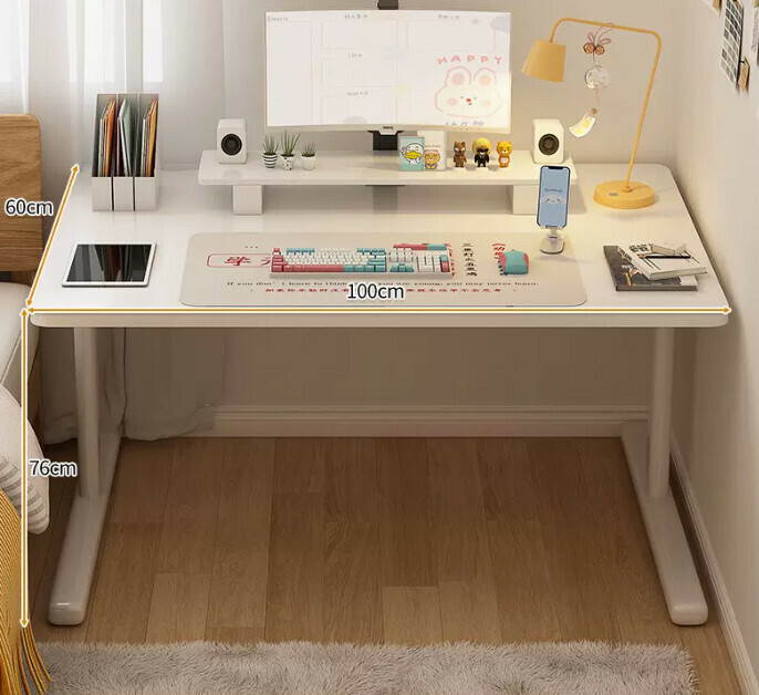 New study desk L-shaped bookshelf ([single table] white table 100*60*76cm)