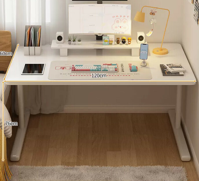 New study desk L-shaped bookshelf ([single table] white table 120*60*76cm)