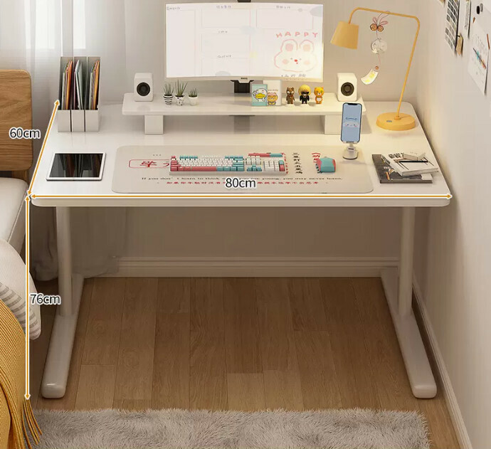 New study desk L-shaped bookshelf ([single table] white table 80*60*76cm)