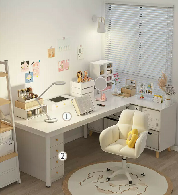 New desk and bookshelf integrated office desk (120*50CM single table + cupboard)