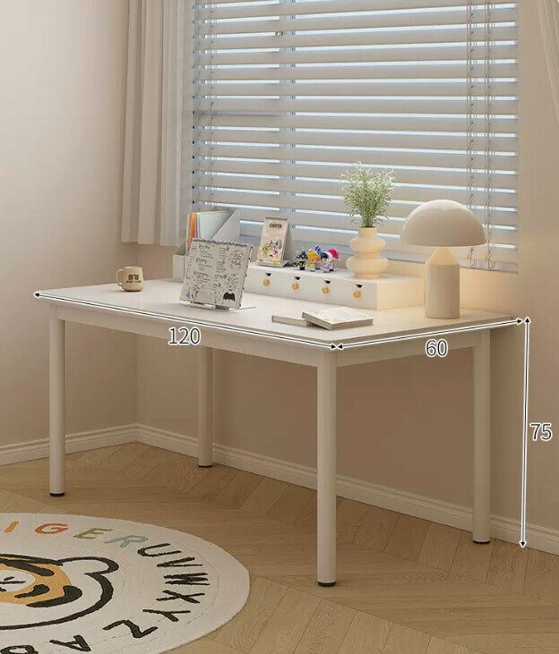 New desk and bookshelf integrated desk (elegant white single table 120*60CM)
