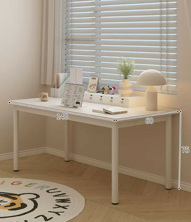 New style desk and bookshelf integrated desk (elegant white single table 140*60CM)