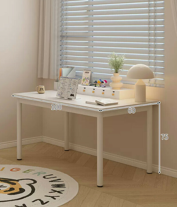 New style desk and bookshelf integrated desk (elegant white single table 100*60CM)