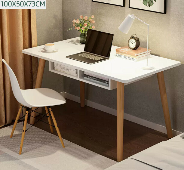New computer desk desktop home desk (right angle with bucket warm white single table)