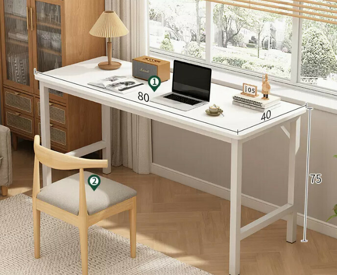 New simple desk computer table ([desk and chair combination] warm white 80*40*75cm)