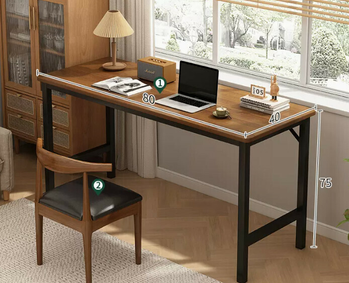 New simple desk computer table ([desk and chair combination] dark oak color 80*40*75cm)