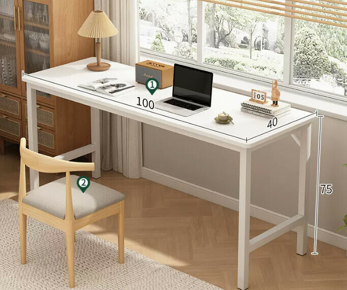 New simple desk computer table ([desk and chair combination] warm white 100*40*75cm)