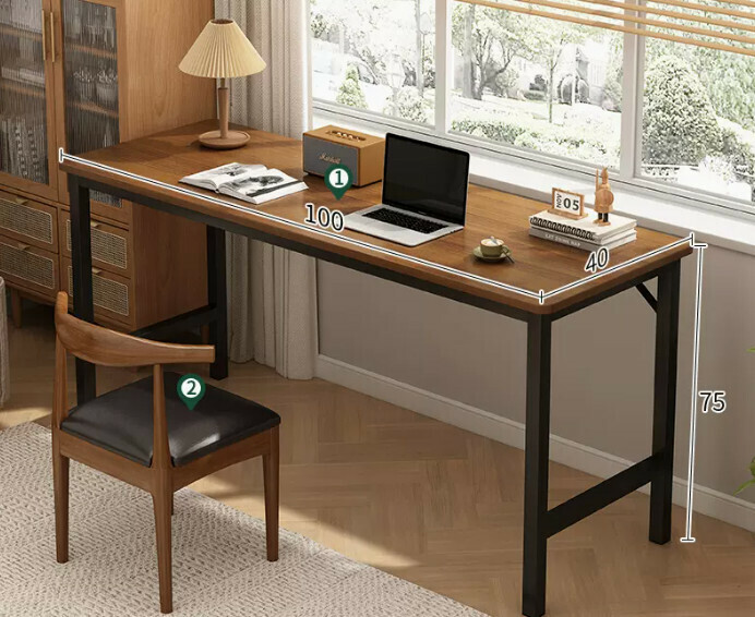 New simple desk computer table ([desk and chair combination] dark oak color 100*40*75cm)