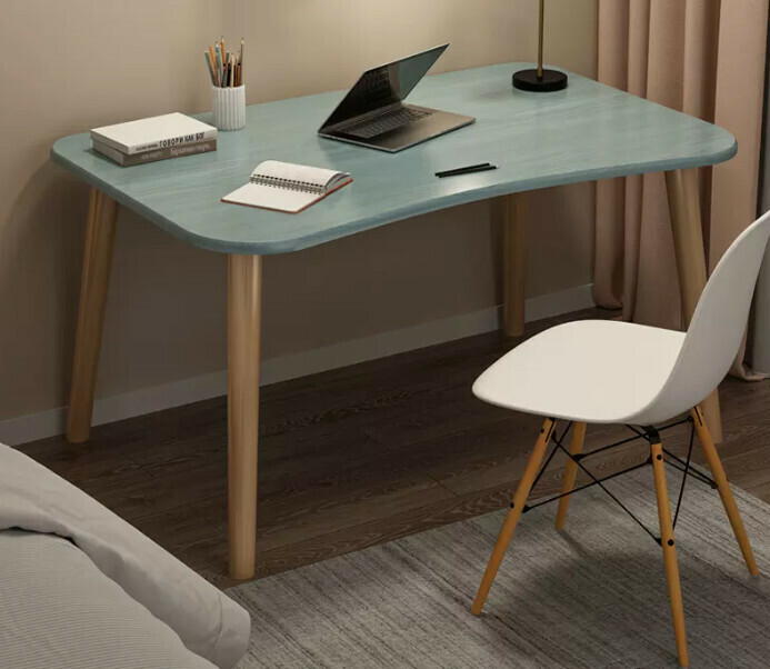 New simple writing desk (stable bold 80X40X73 single table blue pine color)