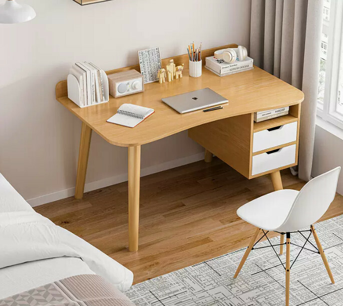 New simple writing desk (100X50X73CM beech color single table with drawer)