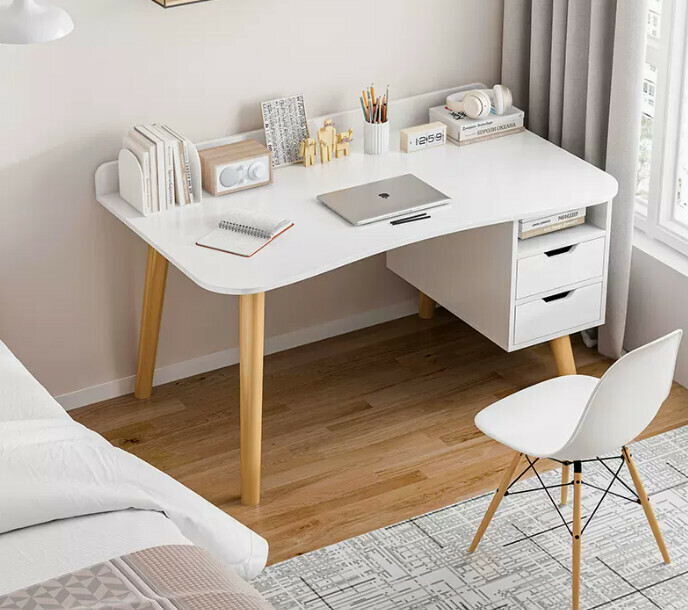 New simple writing desk (120X60X73CM warm white single table with drawer)