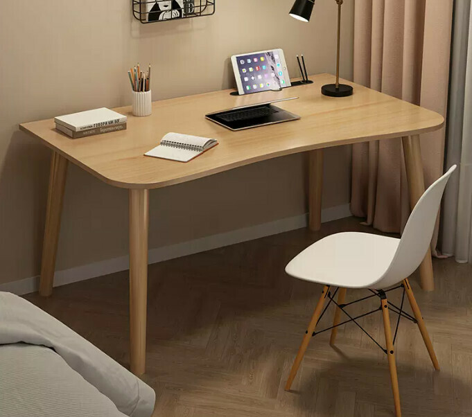 New simple writing desk (100*50*73CM with iPad card slot, wood color)