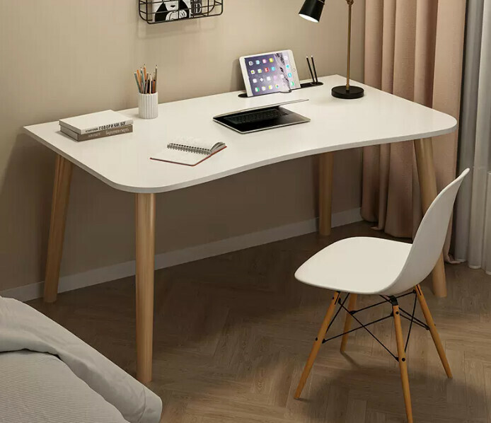 New simple writing desk (100*50*73CM with iPad card slot, warm white)