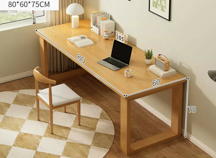 New solid wood leg large table ([table and chair combination-one table and one chair] solid wood color 80*60*75cm)