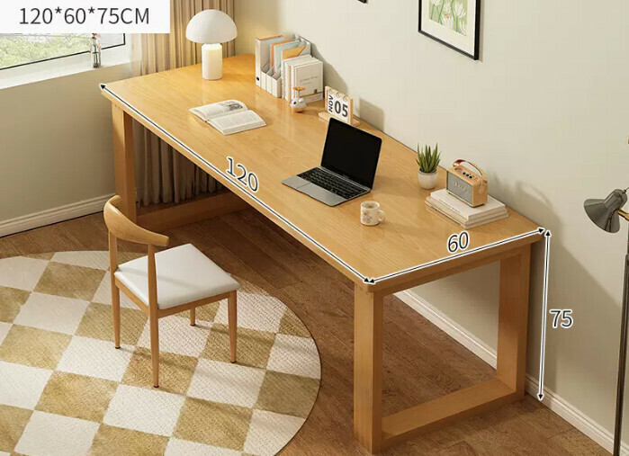 New solid wood leg large table ([table and chair combination-one table and one chair] solid wood color 120*60*75cm)