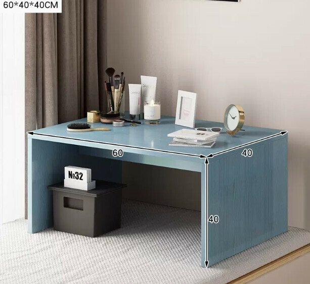 New coffee table, light luxury, modern bay window tatami table (60*40 bay window small coffee table, blue pine color)