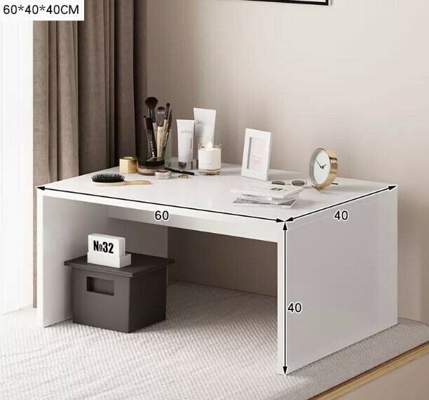 New coffee table, light luxury, modern bay window tatami table (60*40 bay window small coffee table, warm white)