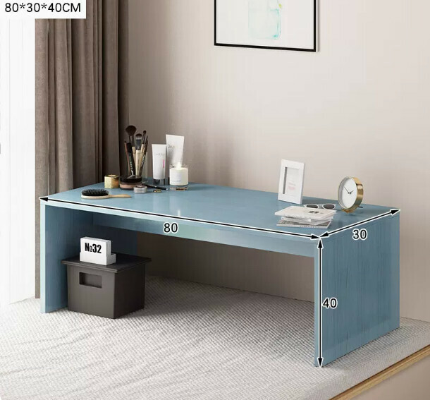 New coffee table light luxury modern bay window tatami table (80*30 bay window small coffee table blue pine color)