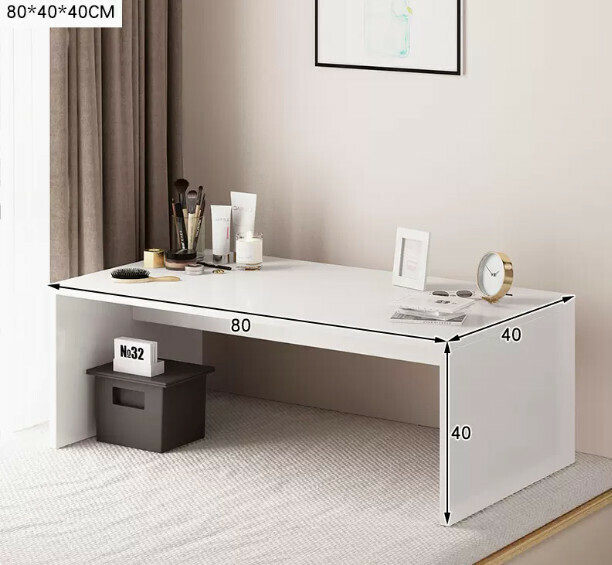 New coffee table, light luxury, modern bay window tatami table (80*40 bay window small coffee table, warm white)