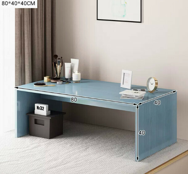 New coffee table, light luxury, modern bay window tatami table (80*40 bay window small coffee table, blue pine color)