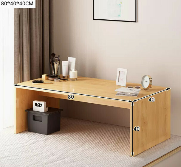 New coffee table, light luxury, modern bay window tatami table (80*40 bay window small coffee table imitation solid wood color)
