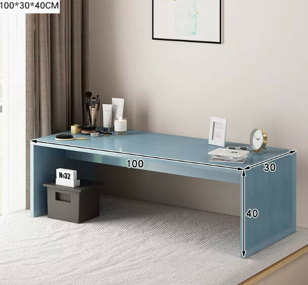 New coffee table, light luxury, modern bay window tatami table (100*30 bay window small coffee table, blue pine color)