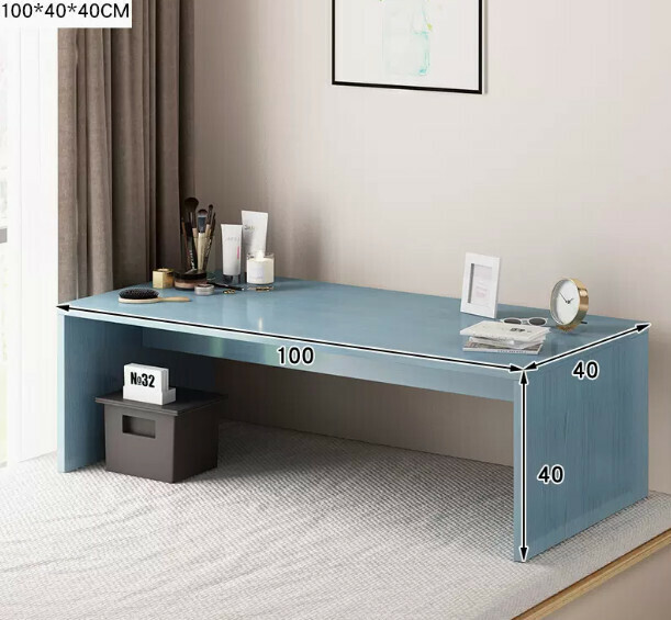 New coffee table, light luxury, modern bay window tatami table (100*40 bay window small coffee table, blue pine color)