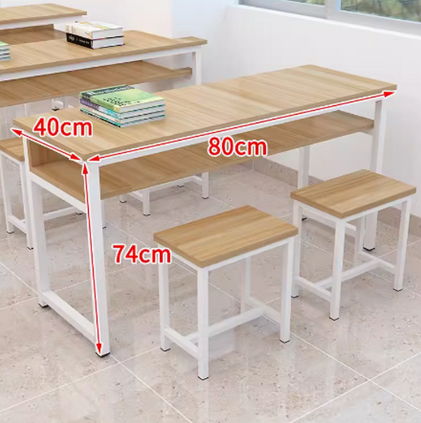New training table calligraphy table (single table 80*40*74 [excluding stool]) multiple colors to choose from. After placing an order, contact customer service to confirm the delivery color.