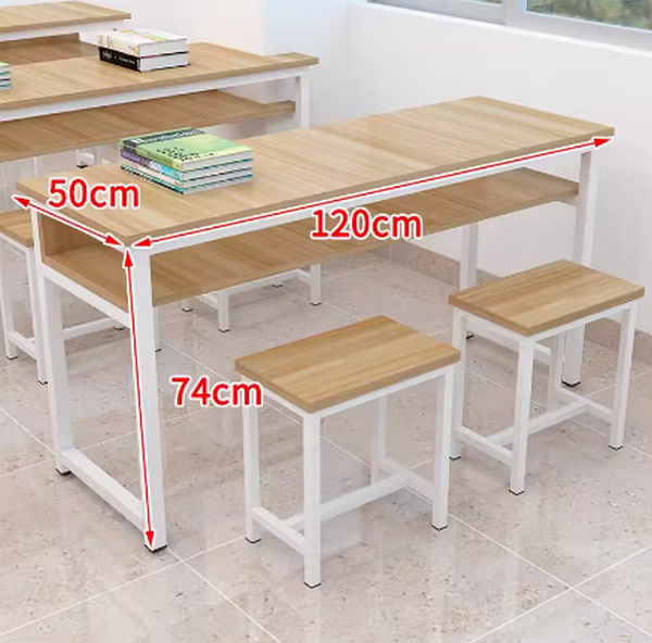 Hot selling training table calligraphy table (double table 120*50*74 [excluding stool]) multiple colors to choose from. After placing an order, contact customer service to confirm the delivery color.