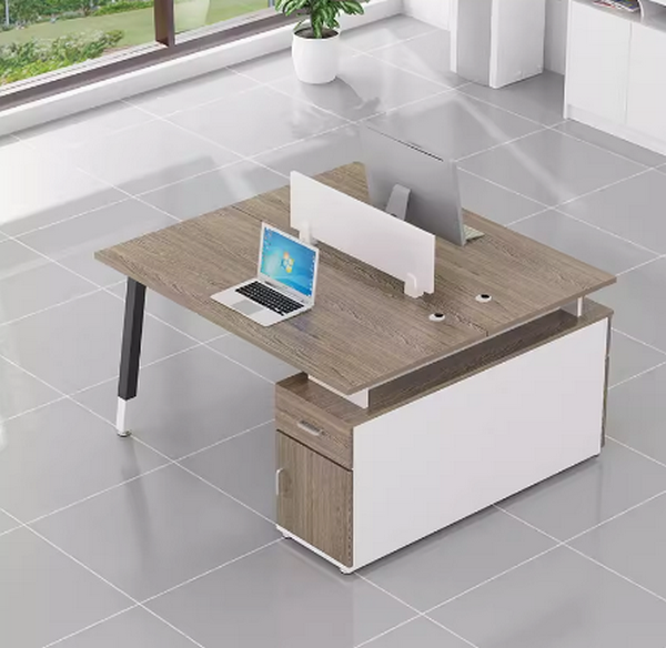 Hot selling computer desk combination (double seat + cabinet [chicken wing wood]) length 120cm width 120cm height 74cm