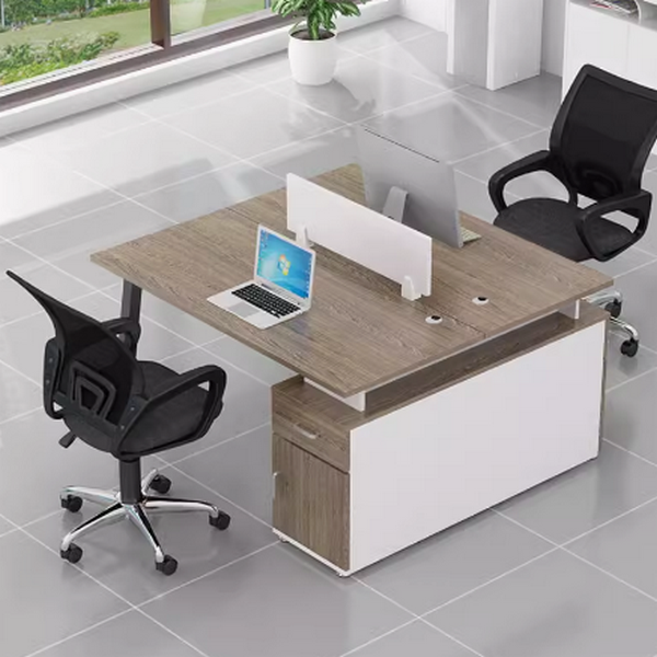 Hot selling computer desk combination (double seat + cabinet + chair [chicken wing wood]) length 120cm width 120cm height 74cm