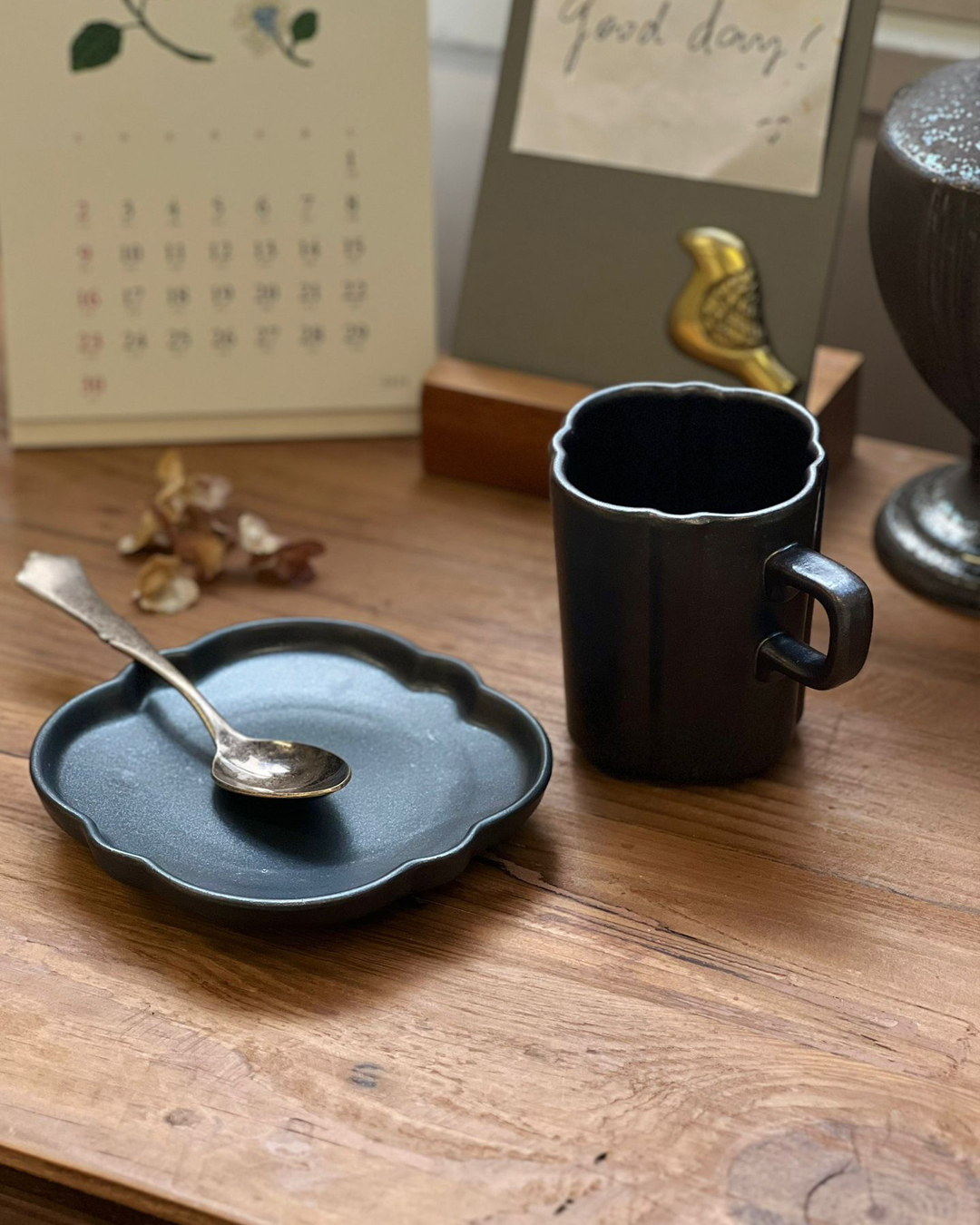 Veillee Cup & Plate Black｜studio m'