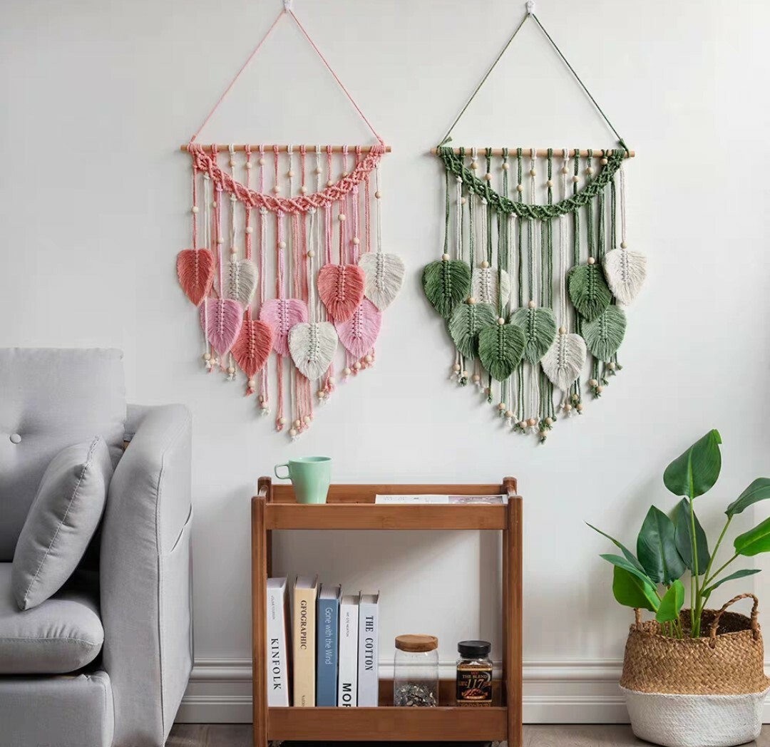 北歐風綠植編織掛飾