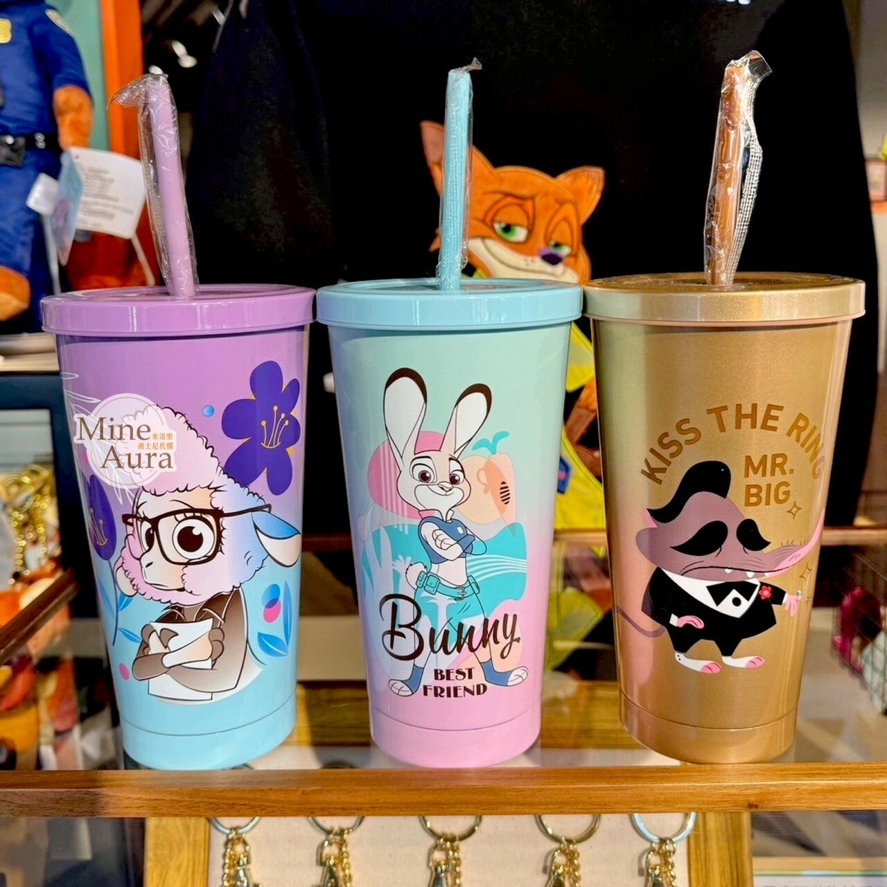 動物方城市 Zootopia 圖案 不鏽鋼 吸管 水杯 飲料杯 -上海迪士尼樂園