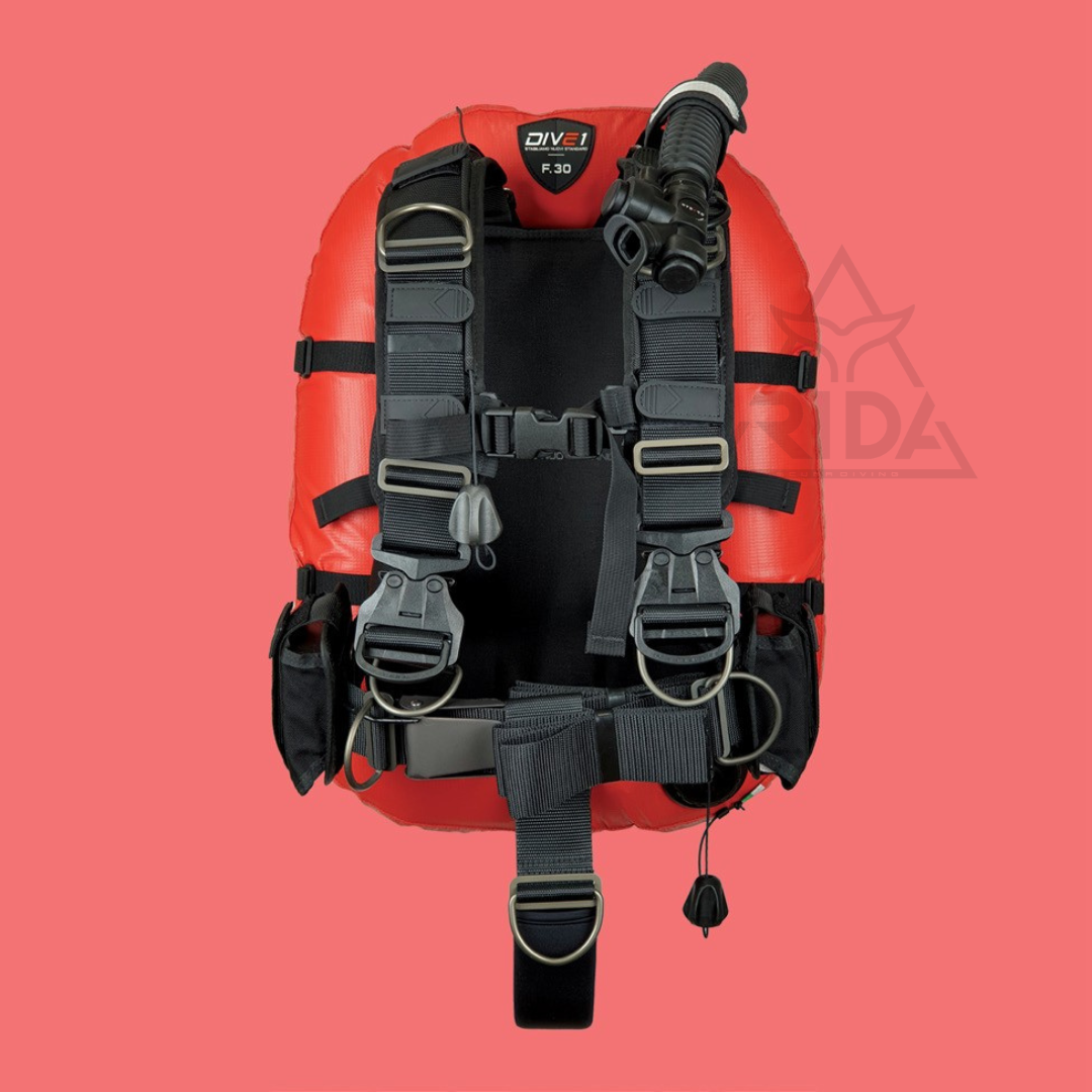 ▲DIVE1 背囊式BCD (皮面特別版-鋁背板)