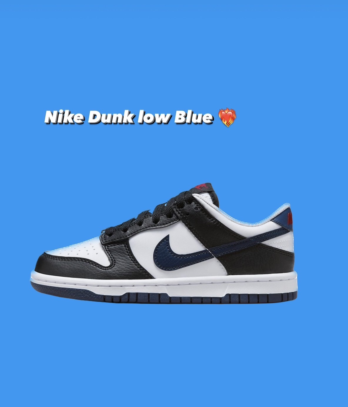 預購 Nike Dunk Low Black White Midnight Navy (GS) 黑藍