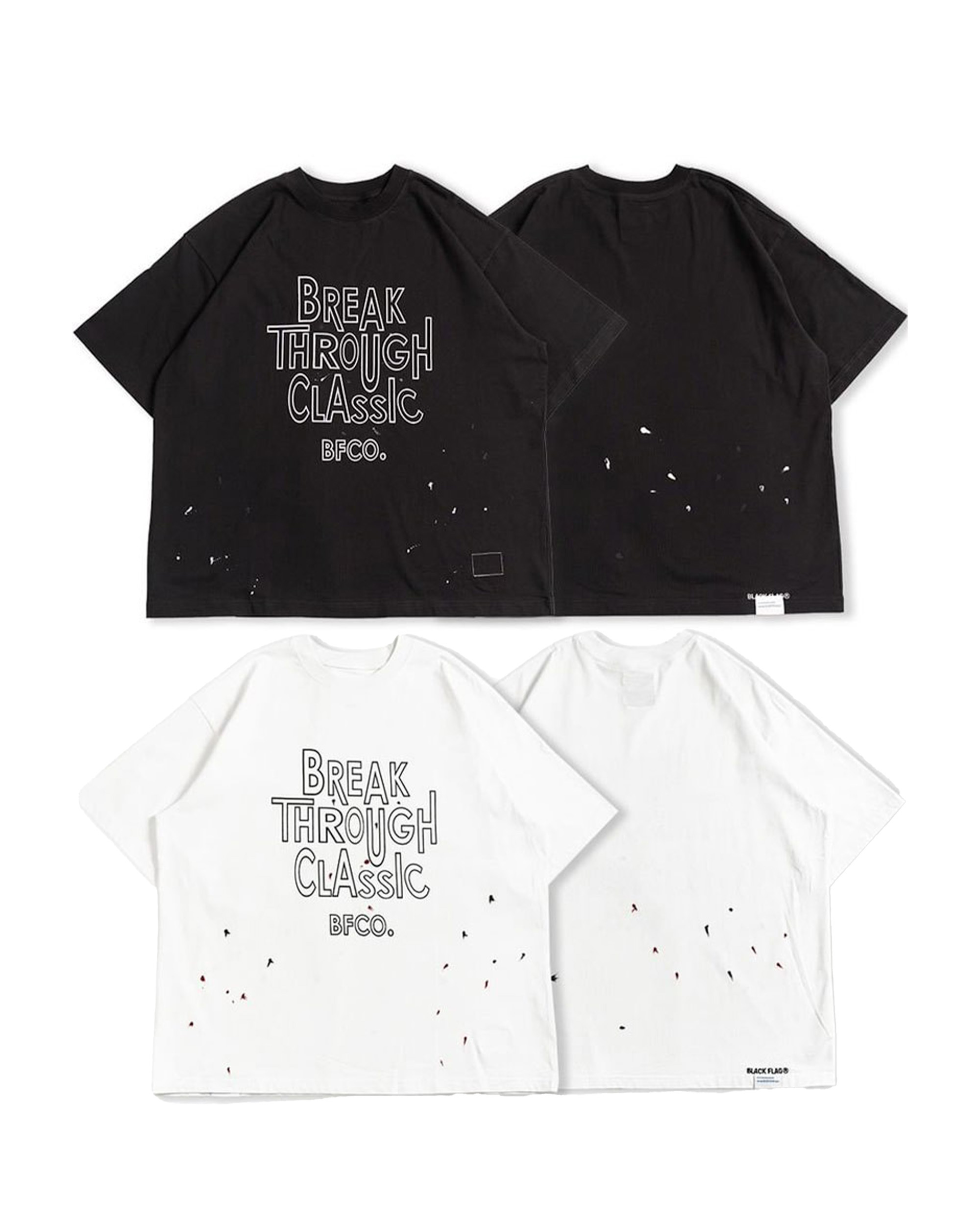 BLACK FLAG 黑旗 SPLASHED TEXT TEE 文字潑漆 短T【JBF24T001】