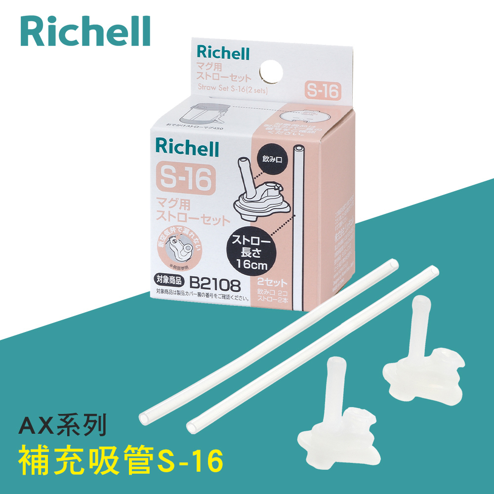【Richell 利其爾】AX 幻夢 補充吸管配件組S-16_2入組(適用AX-450ML吸管水杯)